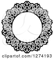 Poster, Art Print Of Black And White Round Lace Frame Design 14