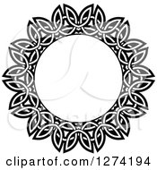 Clipart Of A Black And White Round Lace Frame Design 15 Royalty Free Vector Illustration