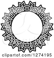 Clipart Of A Black And White Round Lace Frame Design 16 Royalty Free Vector Illustration by Vector Tradition SM