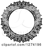 Clipart Of A Black And White Round Lace Frame Design 17 Royalty Free Vector Illustration by Vector Tradition SM