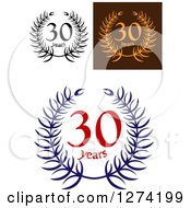 Clipart Of 30 Years Laurel Wreath Anniversary Designs 4 Royalty Free Vector Illustration by Vector Tradition SM