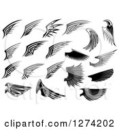 Poster, Art Print Of Black And White Wings In Different Styles