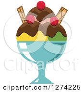 Chocolate And Cherry Covered Ice Cream Sundae
