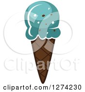 Poster, Art Print Of Blue Waffle Ice Cream Cone