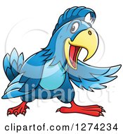 Poster, Art Print Of Happy Presenting Blue Parrot