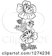Clipart Of A Black And White Flower Design Royalty Free Vector Illustration