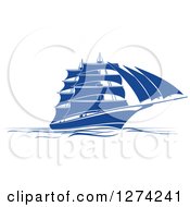 Poster, Art Print Of Navy Blue Sailing Ship 2