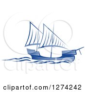 Poster, Art Print Of Navy Blue Sailing Ship 3