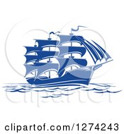 Poster, Art Print Of Navy Blue Sailing Ship