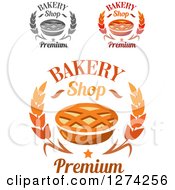 Poster, Art Print Of Bakery Shop Wheat Star And Lattice Topped Pie Designs