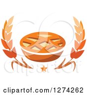 Clipart Of A Lattice Topped Pie Star And Wheat 2 Royalty Free Vector Illustration