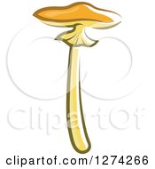 Clipart Of A Tall Toadstool Mushroom Royalty Free Vector Illustration