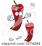 Clipart Of Paprika Red Bell Peppers And A Face Royalty Free Vector Illustration