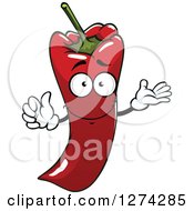 Clipart Of A Paprika Pepper Character Giving A Thumb Up And Presenting Royalty Free Vector Illustration by Vector Tradition SM