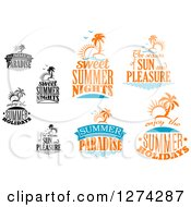 Clipart Of Summer Time Designs Royalty Free Vector Illustration