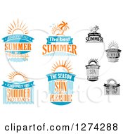 Clipart Of Summer Time Designs 2 Royalty Free Vector Illustration