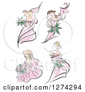 Poster, Art Print Of Brides In Pink Dresses