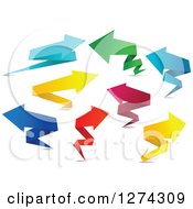 Poster, Art Print Of Colorful Paper Origami Arrows