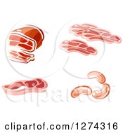 Clipart Of Red Meats Royalty Free Vector Illustration