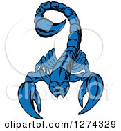 Poster, Art Print Of Blue Scorpion With Demonic Red Eyes