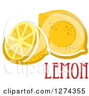 Poster, Art Print Of Whole And Halved Lemon With Text