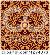 Poster, Art Print Of Seamless Brown And Orange Arabic Or Islamic Design 9