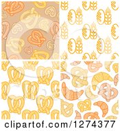 Poster, Art Print Of Bread Soft Pretzel And Croissant Backgrounds