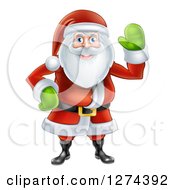 Poster, Art Print Of Friendly Christmas Santa Claus Waving