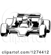 Poster, Art Print Of Black And White Race Car And Driver