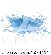 Clipart Of A 3d Blue Water Splash Royalty Free Vector Illustration