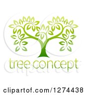 Clipart Of A Gradient Green Tree With Concept Text Royalty Free Vector Illustration