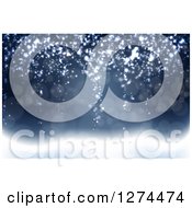 Clipart Of A Blurred Christmas Background With Snow And Flares 2 Royalty Free Vector Illustration by vectorace