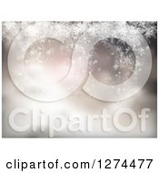 Clipart Of A Blurred Christmas Background With Lights And Snowflakes 3 Royalty Free Vector Illustration