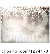 Clipart Of A Blurred Christmas Background With Lights Royalty Free Vector Illustration