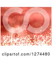 Poster, Art Print Of Blurred Red Christmas Background With Lights