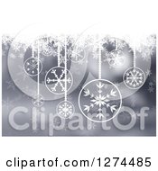Poster, Art Print Of Christmas Background With Suspended Snowflake Baubles