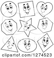 Poster, Art Print Of Black And White Happy Shapes