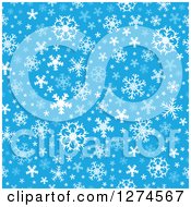 Poster, Art Print Of Seamless Blue And White Winter Christmas Snowflake Background