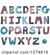Poster, Art Print Of Capital Alphabet Letters With A Plaid Pattern