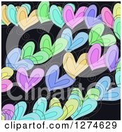 Poster, Art Print Of Doodled Colorful Heart And Swirl Valentines Day Love Background
