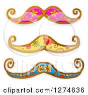 Clipart Of Whimsical Mustaches Royalty Free Illustration