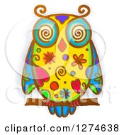 Poster, Art Print Of Whimsical Perched Owl