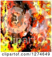 Clipart Of A Painting Of An Abstract Fire Royalty Free Illustration