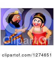 Clipart Of A Jewish Feast Of Purim With The Angry Queen Vashti Royalty Free Illustration by Prawny