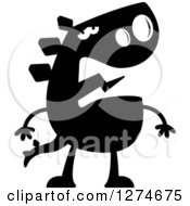 Clipart Of A Black And White Silhouetted Depressed Stegosaurus Dinosaur Royalty Free Vector Illustration by Cory Thoman