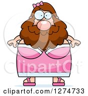 Clipart Of A Chubby Caucasian Happy Bearded Lady Circus Freak Royalty Free Vector Illustration by Cory Thoman