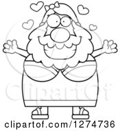 Poster, Art Print Of Black And White Chubby Bearded Lady Circus Freak Wanting A Hug