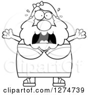 Clipart Of A Black And White Chubby Scared Screaming Bearded Lady Circus Freak Royalty Free Vector Illustration