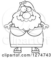 Poster, Art Print Of Black And White Chubby Happy Bearded Lady Circus Freak