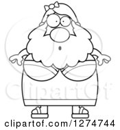 Poster, Art Print Of Black And White Chubby Surprised Gasping Bearded Lady Circus Freak